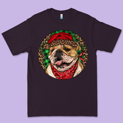 Christmas English Bulldog Premium Tee Designed By Ranaportraitstore