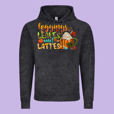 Leaves And Lattes Vintage Hoodie Designed By Cowgirlartshop
