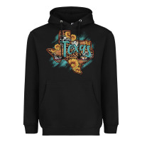 Black leopard cowhide sunflower texas map Heavyweight Hoodie - Artiststas