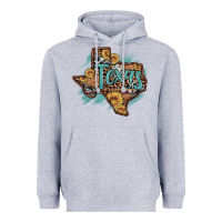Heather Grey leopard cowhide sunflower texas map Heavyweight Hoodie - Artiststas