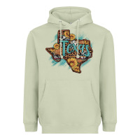 Matcha leopard cowhide sunflower texas map Heavyweight Hoodie - Artiststas