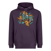 Plum leopard cowhide sunflower texas map Heavyweight Hoodie - Artiststas