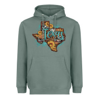Sage leopard cowhide sunflower texas map Heavyweight Hoodie - Artiststas