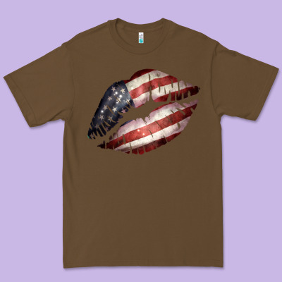 American Flag Lips Premium Tee Designed By Bettercallsaul