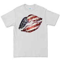 Dove Grey American Flag Lips Premium Tee - Bettercallsaul
