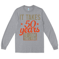 Heather Grey 50 years old 50th birthday gifts for men and women Long Sleeve Tee - minhPixels