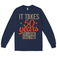 Navy 50 years old 50th birthday gifts for men and women Long Sleeve Tee - minhPixels