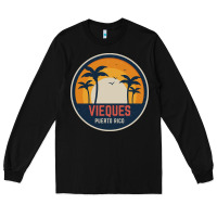 Black Vieques Puerto Rico Long Sleeve Tee - minhPixels