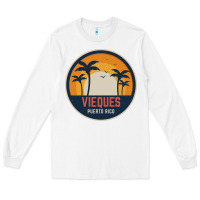 White Vieques Puerto Rico Long Sleeve Tee - minhPixels