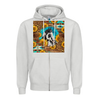 Dove Grey western paint horse Zipper Hoodie - LillyAllenDesigns