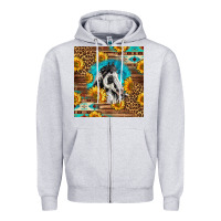 Heather Grey western paint horse Zipper Hoodie - LillyAllenDesigns