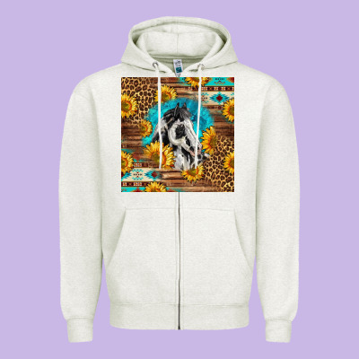 Western Paint Horse Zipper Hoodie Designed By Lillyallendesigns
