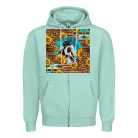 Seafoam western paint horse Zipper Hoodie - LillyAllenDesigns