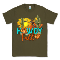 Army Green Howdy Fall Classic Tee - texasbilliewilder