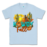 Dusty Blue Howdy Fall Classic Tee - texasbilliewilder