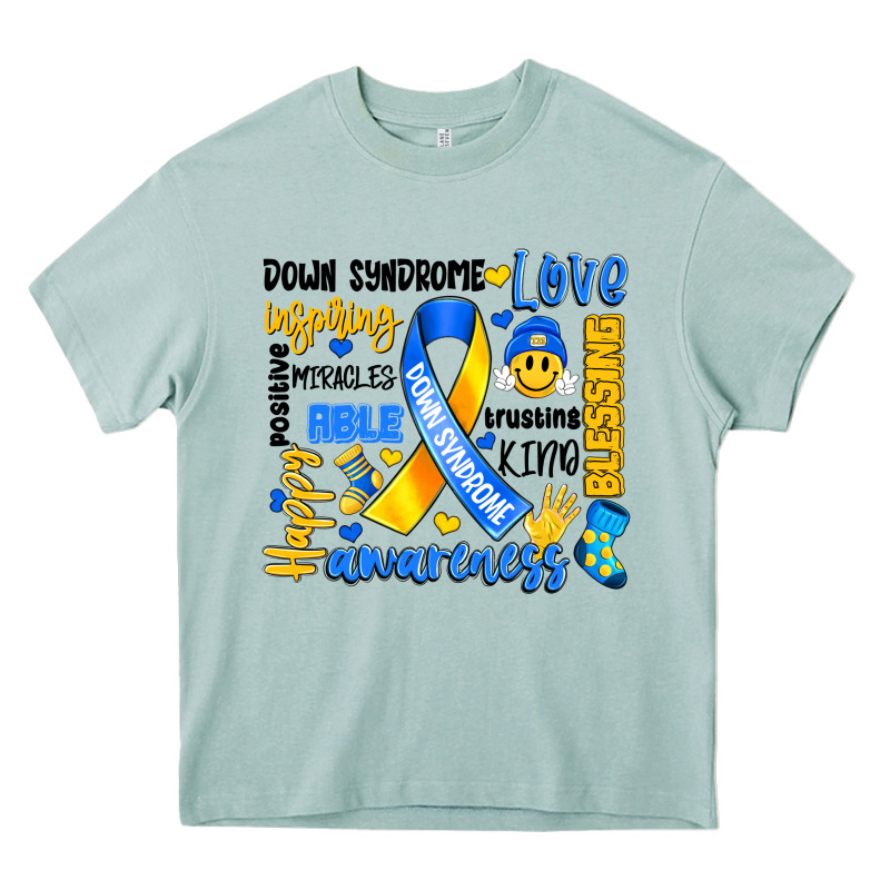 Down Syndrome Awareness Typography Heavy Core Tee by Artiststas | Teevron