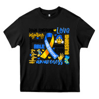 Black down syndrome awareness typography Heavy Core Tee - Artiststas