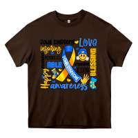 Chocolate Brown down syndrome awareness typography Heavy Core Tee - Artiststas