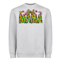 Heather Grey Girl Mama Heavyweight Sweatshirt - CowhideDigitalArt