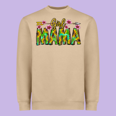 Girl Mama Heavyweight Sweatshirt Designed By Cowhidedigitalart