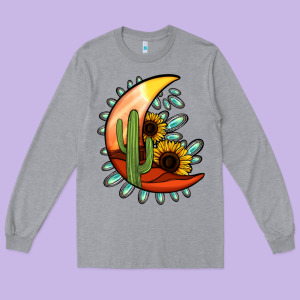 Desert Moon Long Sleeve Tee Designed By Jasminsmagicworld