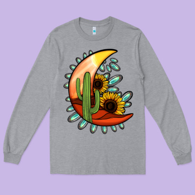 Desert Moon Long Sleeve Tee Designed By Jasminsmagicworld