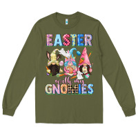 Army Green Easter with my gnomies  Easter Day Long Sleeve Tee - CowGirlArtShop