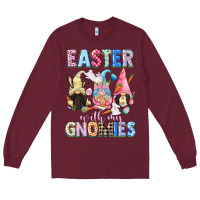 Burgundy Easter with my gnomies  Easter Day Long Sleeve Tee - CowGirlArtShop