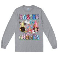 Heather Grey Easter with my gnomies  Easter Day Long Sleeve Tee - CowGirlArtShop