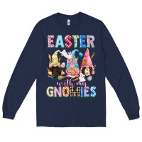 Navy Easter with my gnomies  Easter Day Long Sleeve Tee - CowGirlArtShop