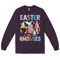 Plum Easter with my gnomies  Easter Day Long Sleeve Tee - CowGirlArtShop