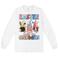 White Easter with my gnomies  Easter Day Long Sleeve Tee - CowGirlArtShop