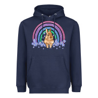 Navy bunny rainbow Heavyweight Hoodie - Artiststas