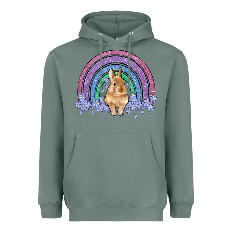 Bunny Rainbow Heavyweight Hoodie by Artiststas | Teevron