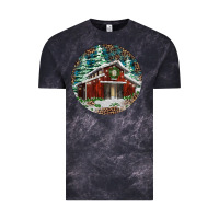 Cloud Black Barn Christmas Vintage Tee - RanaPortraitStore