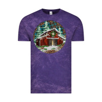 Cloud Purple Barn Christmas Vintage Tee - RanaPortraitStore