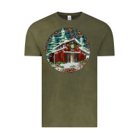 Vintage Olive Barn Christmas Vintage Tee - RanaPortraitStore