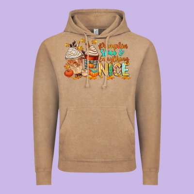 Pumpkin Spice And Everything Nice Vintage Hoodie Designed By Cowgirlartshop
