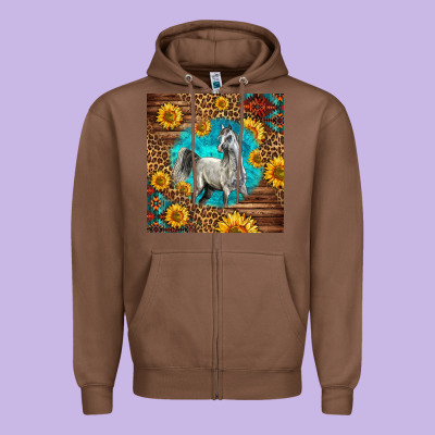 Arabian Horse Zipper Hoodie Designed By Lillyallendesigns