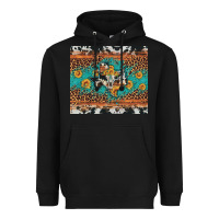 Black bull skull texas map sunflower leopard cowhide Heavyweight Hoodie - Artiststas