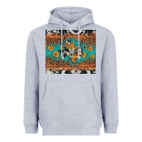 Heather Grey bull skull texas map sunflower leopard cowhide Heavyweight Hoodie - Artiststas