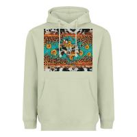 Matcha bull skull texas map sunflower leopard cowhide Heavyweight Hoodie - Artiststas