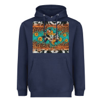 Navy bull skull texas map sunflower leopard cowhide Heavyweight Hoodie - Artiststas