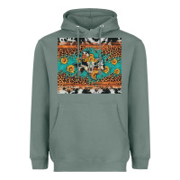 Sage bull skull texas map sunflower leopard cowhide Heavyweight Hoodie - Artiststas