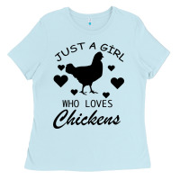 Baby Blue Just A Girl Who Love Chickens Ladies Tee - Bettercallsaul