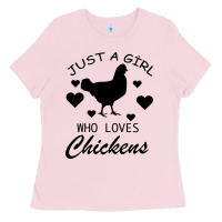 Bubblegum Pink Just A Girl Who Love Chickens Ladies Tee - Bettercallsaul