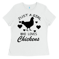 White Just A Girl Who Love Chickens Ladies Tee - Bettercallsaul
