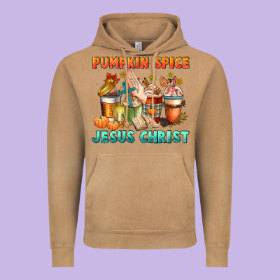 Pumpkin Spice And Jesus Christ Vintage Hoodie Designed By Cowgirlartshop