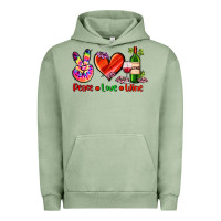 Pigment Oil Green peace love wine Urban Hoodie - AdoDesignShop