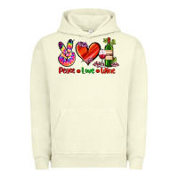 Pigment Pistachio peace love wine Urban Hoodie - AdoDesignShop